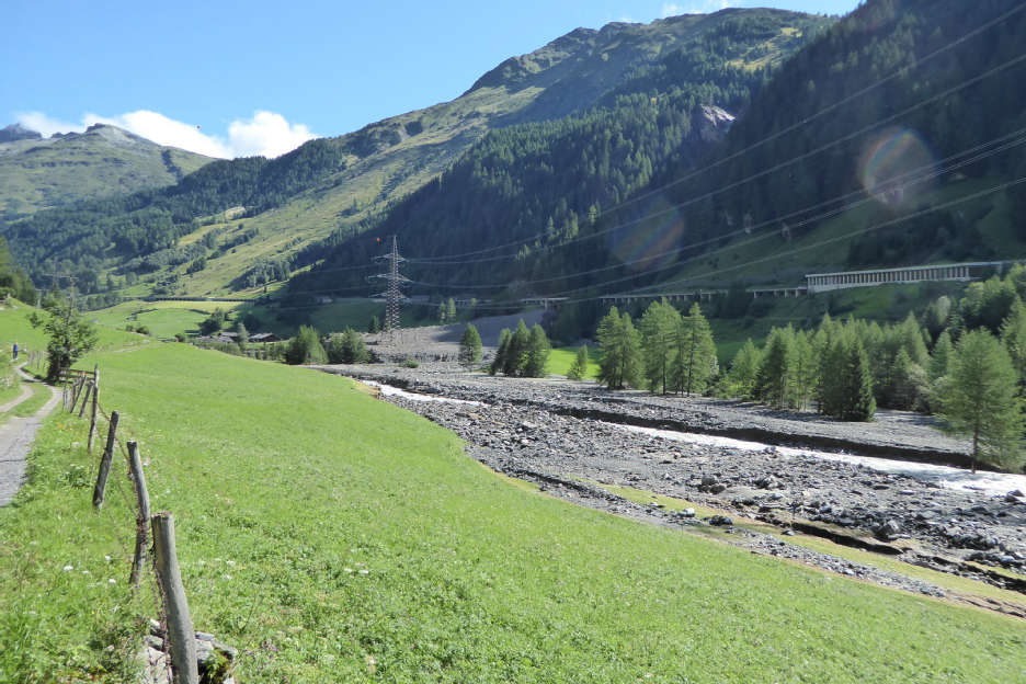 Mudslide under a power line